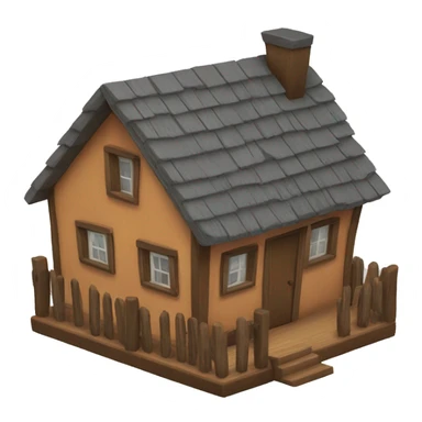 little wooden house sticker