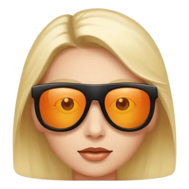 Sunglasses sliding down slightly, glowing eyes behind sticker