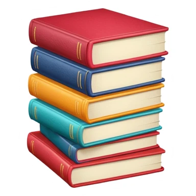 emoji of a stack of cookbooks with a smiling face on the top book sticker