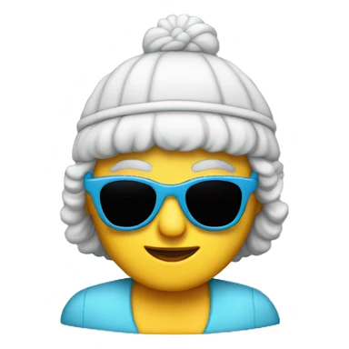 Granny with sunglasses and jockey cap sticker