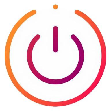 power button symbol with circle inside oval, like iPhone power icon sticker