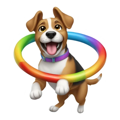 Dog hula hooping sticker