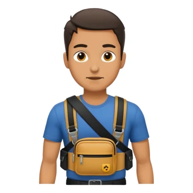 man with waist bags sticker