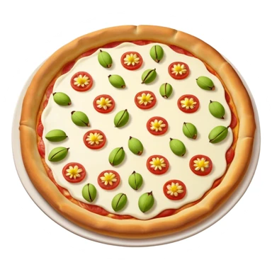 a lot of pistachio and white cream(main), under the cream there is jambon beurre like flower, pizza sticker