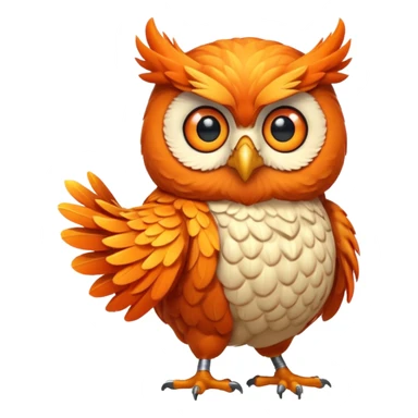 make an orange owl with the thumbs up sticker
