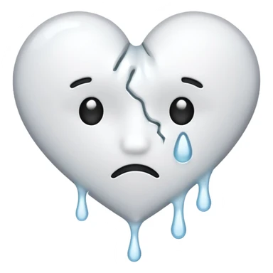 The heat broken emoji in white with sticky white liquid Ozzing out of it sticker