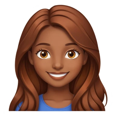 Chica morena de pelo largo cobrizo chocolate de ojos cafés claros y sonrisa linda  sticker