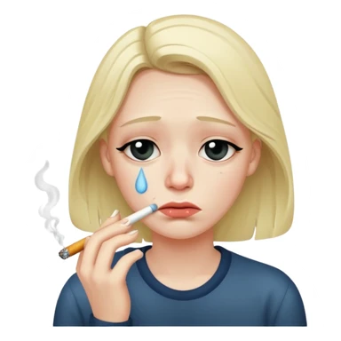 Cigarate and crying depressed depressed sticker