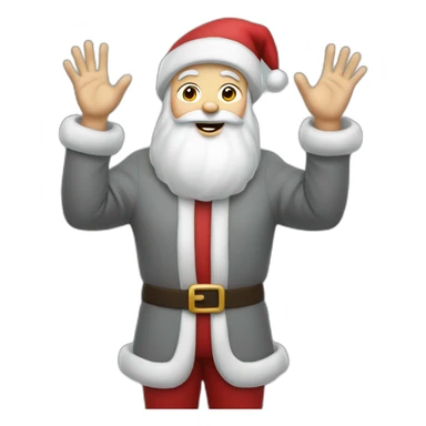 Full height Actively gesturing with hands pale skin Santa Claus in gray sticker
