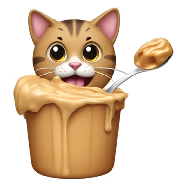 Cat sucking penut butter  sticker