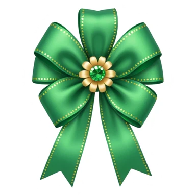 green flower bow with glitter sticker
