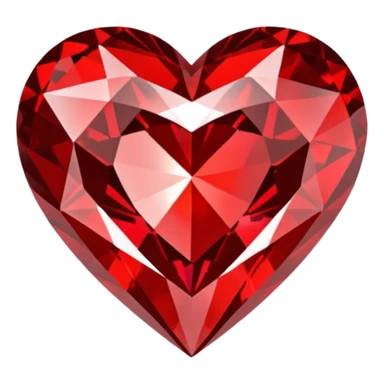red diamond in the shape of a heart sticker