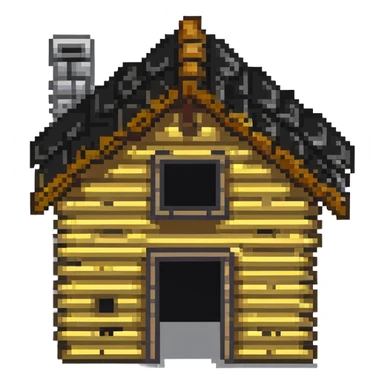 log cabin under construction sticker