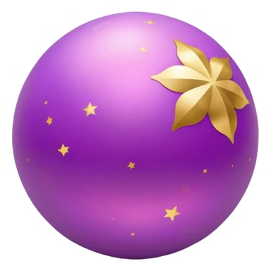 Pink-purple yoga ball surface, floating golden stardust sticker