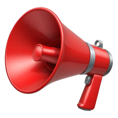 megaphone with a play button sticker