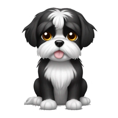 Black and white shitzu sticker