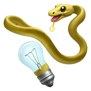 Snake with a lightbulb in its mouth and a battery for a tail sticker