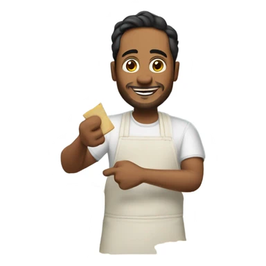 Miguel making quiche sticker