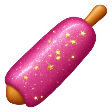 Pink corn dog with glitter  sticker