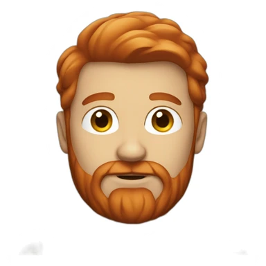 red headed man with medium beard and construction suit sticker