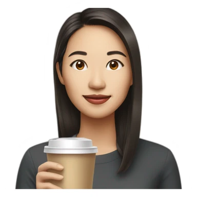 singaporean woman product manager with takeaway coffee sticker