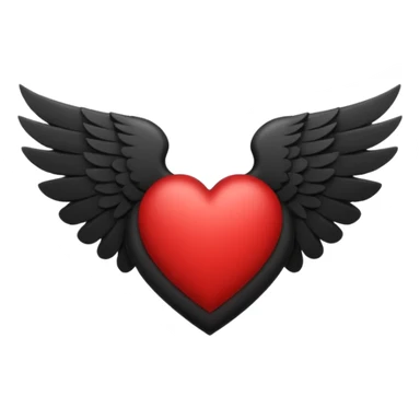 heart with black wings sticker