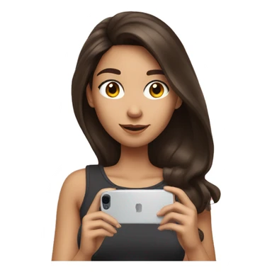 Brunette Girl taking selfie with her phone sticker