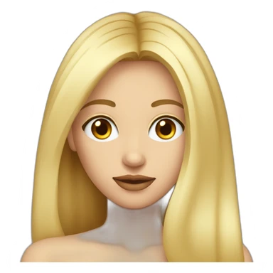 Femme blonde yeux marrons avec cheveux très longs et lisses  sticker