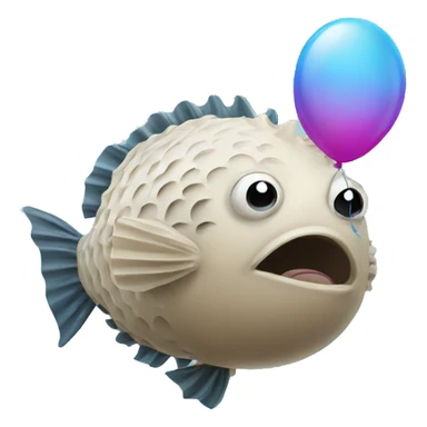 Blowfish with a balloon sticker