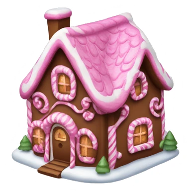 Cosy dark pink gingerbread house  sticker