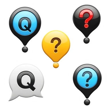 question and answer symbols, Q&A icons sticker