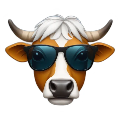 Indian gir cow wearing sunglasses sticker