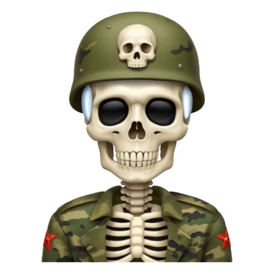 generate a realistic skeleton in Russian military camouflage sticker
