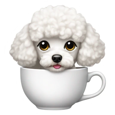 A white teacup poodle sticker
