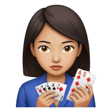A gambling addict southeast Asian woman sticker