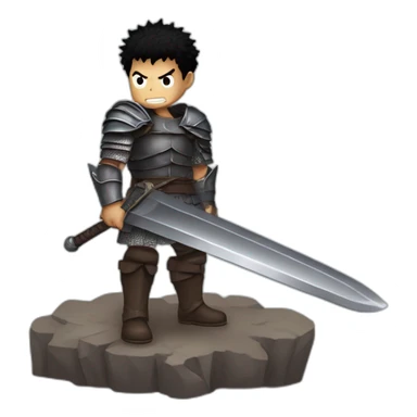 angry berserk guts carrying huge sword without guard sticker