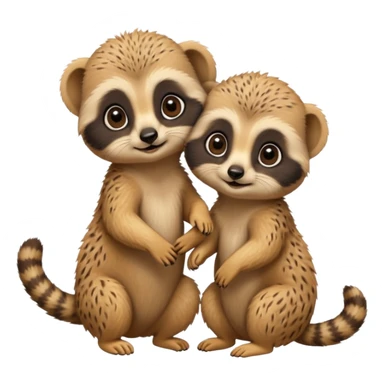 Baby meerkats doing funny activities  sticker