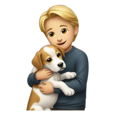un chien sur un enfant sticker