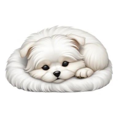 Maltese dog sleeping sticker