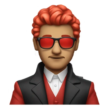 cocky red keyboard player sticker