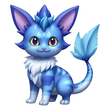 Vaporeon-Purrloin-Meowstic-Fakémon-hybrid-creature (full body)  sticker