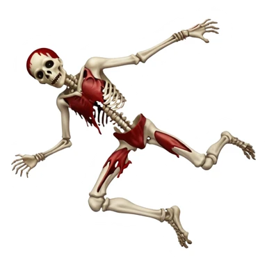 3D rotting corpse jumping in the air. In the style of your bloody skull art. More blood sticker