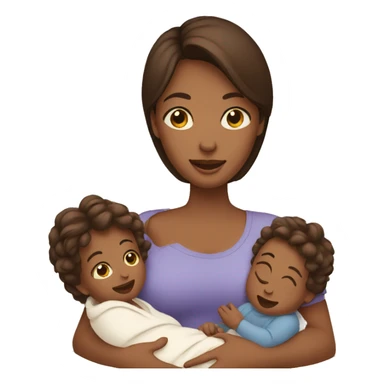 Mom holding  babies boy twins  sticker