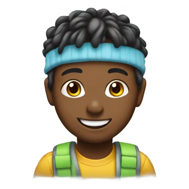 smiling boy with hairband portrait sticker