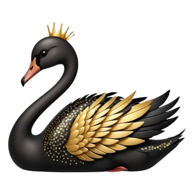 Shining black swan with gold sparkling details  sticker