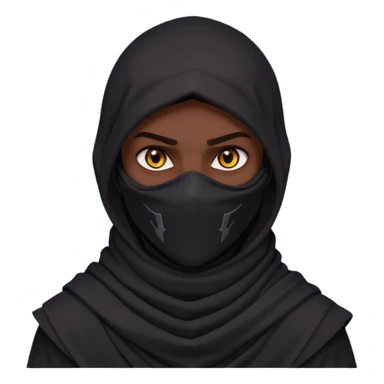 desert assassin portrait, head and shoulders only, dark hood, face scarf, mysterious glowing eyes, stealth vibe, 3D cartoon, mobile game icon style, clean background, no text, no watermark
 sticker