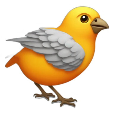 cartoon canary bird with orange color sticker