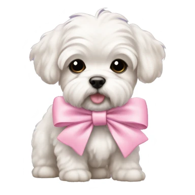 Schichon puppy pink bow sticker