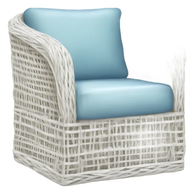 white wicker rattan chair sticker