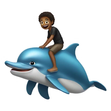 A midget riding a dolphin sticker